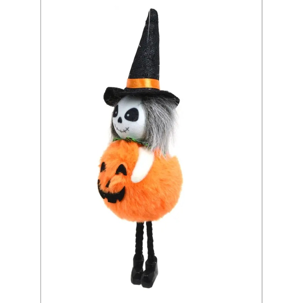 Ornament Halloween Pumpkin Skeleton Girl Hanging Cute NWT - Picture 2 of 3